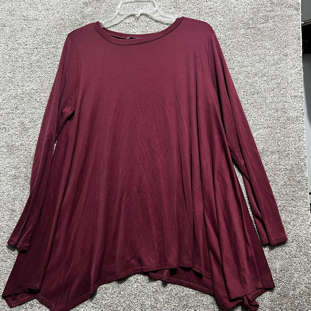 Jodifl Woman’s Long Sleeve Ribbed Knit Tunic Top Flowy Size Medium
